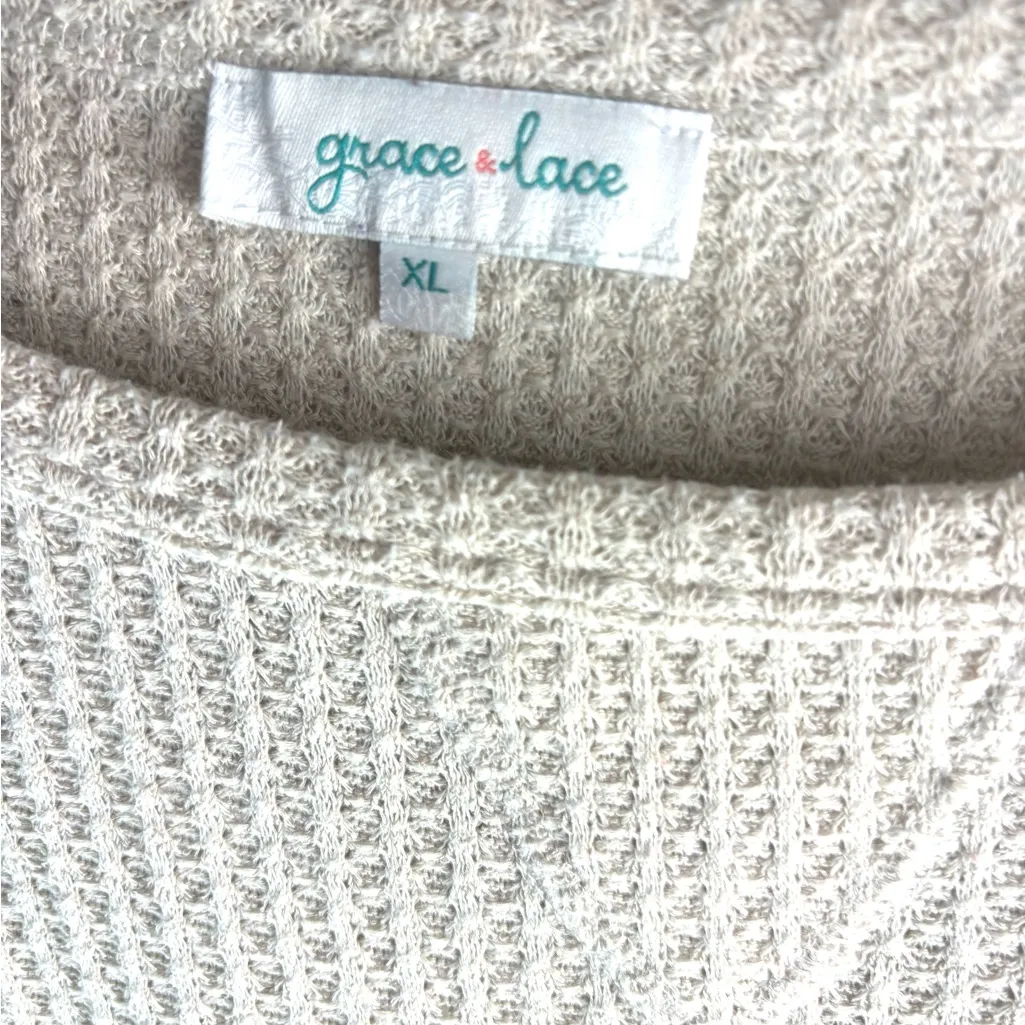 Grace & Lace XL Boho Textured Waffle Knit Pullover Too - Image 7