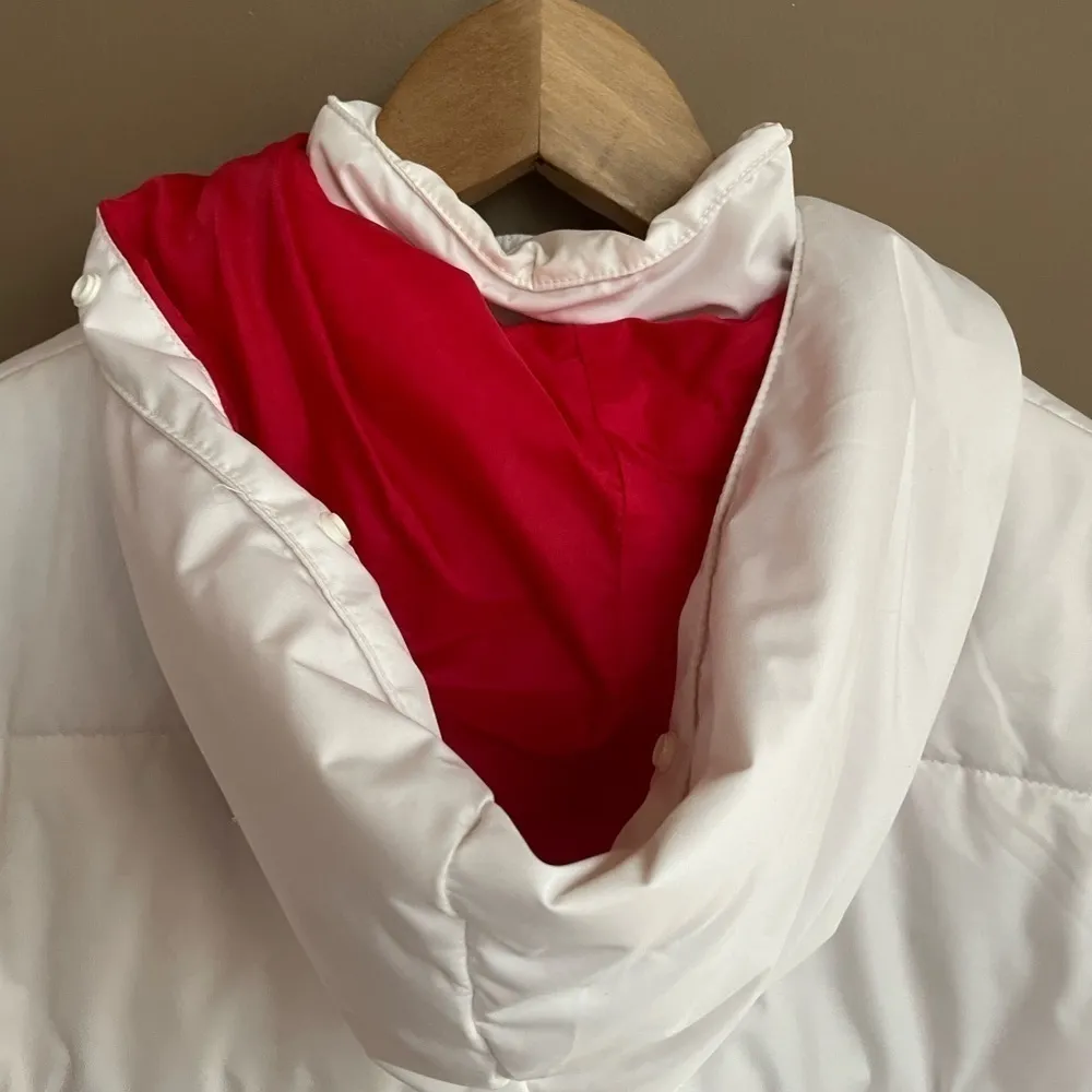 Rip Curl  Zip Up Puffer Snow‎ Jacket in White Red Size Medium - Image 3