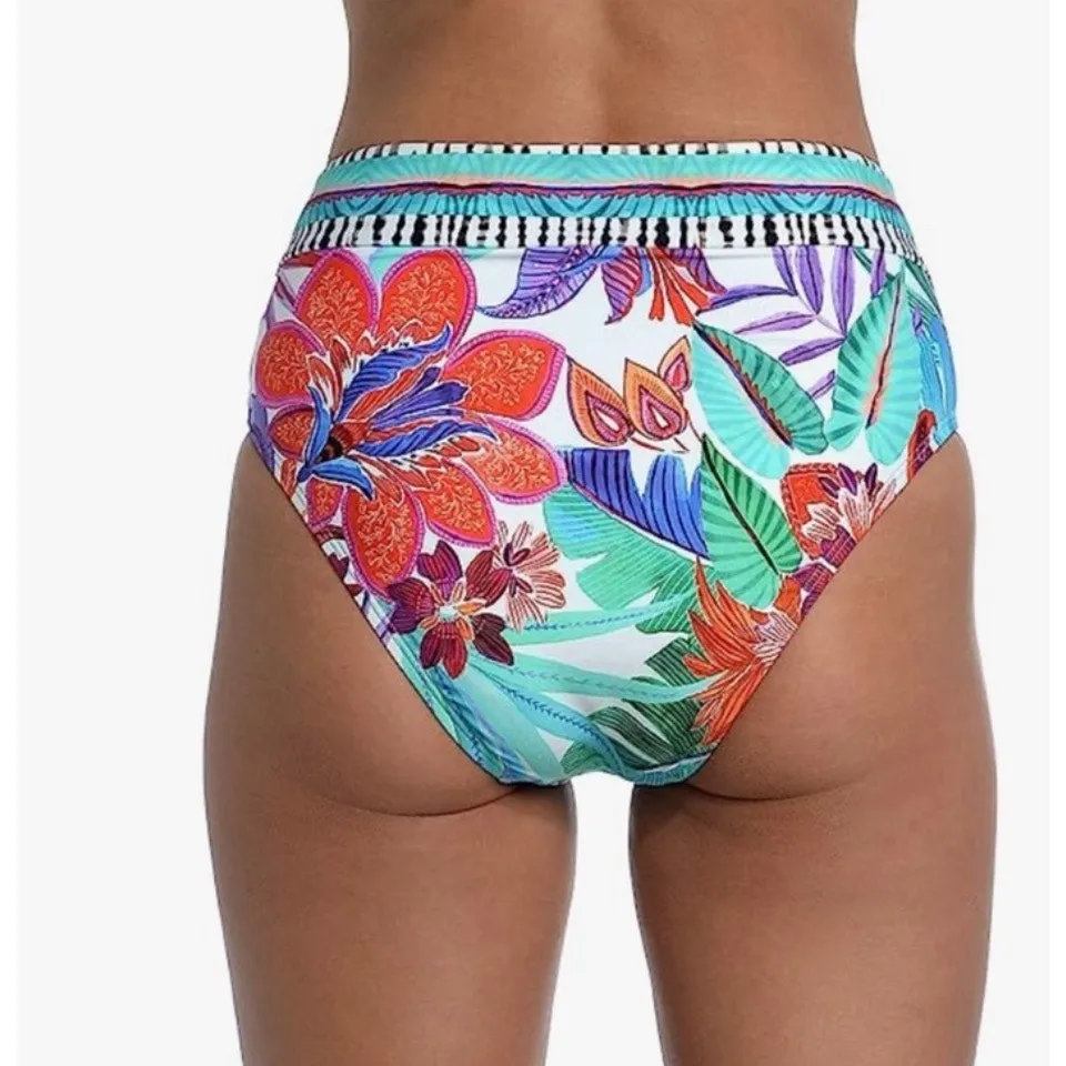 LA BLANCA Bikini Swim Bottoms SZ 14 NWT Tropics of Tropez Cross Over High Waist - Image 2