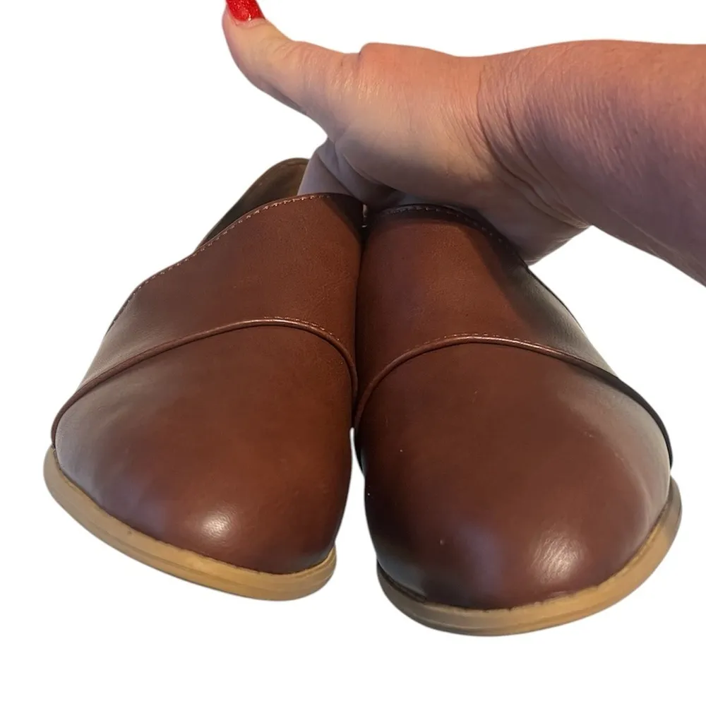 Brown Faux Leather Boots Booties with Cutout Sides Size 8 New - Image 6