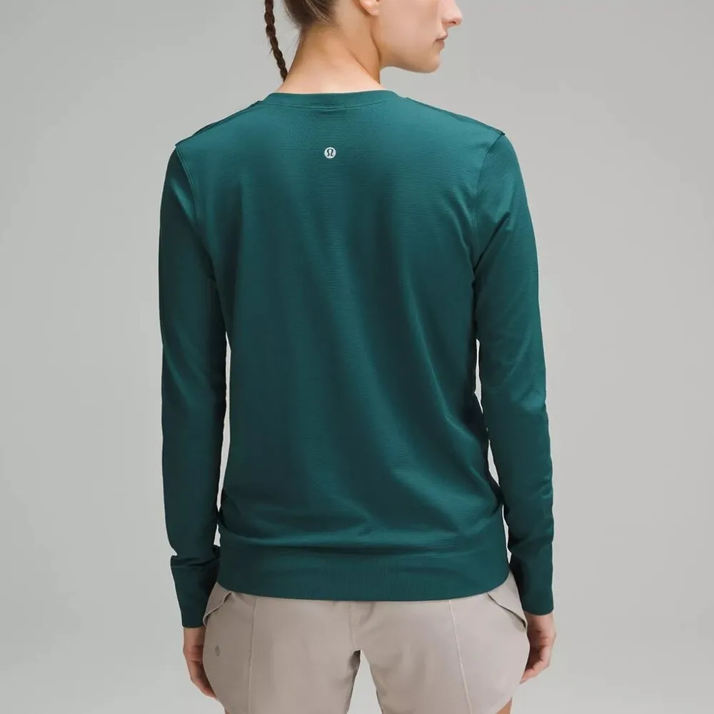 Lululemon Swiftly Relaxed Long-Sleeve Shirt Hip Length / Storm Teal / Size 2 - Image 5