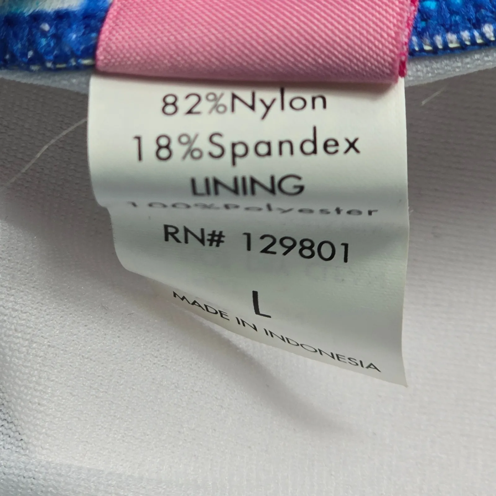 Winki‎ Girl Blue Tie Dye Halter Tie Swim Sports Bra Beach Bikini Top L Large - Image 6