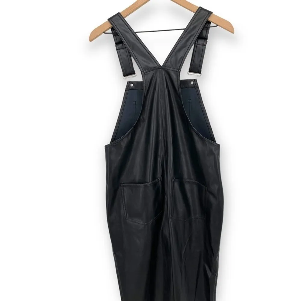 WeWoreWhat Faux Leather Overalls Bib & Brace Vegan - Image 7