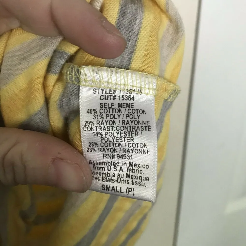 Anthropologie Testament Butter Yellow Striped Babydoll Sleeveless Top - Small - Image 6