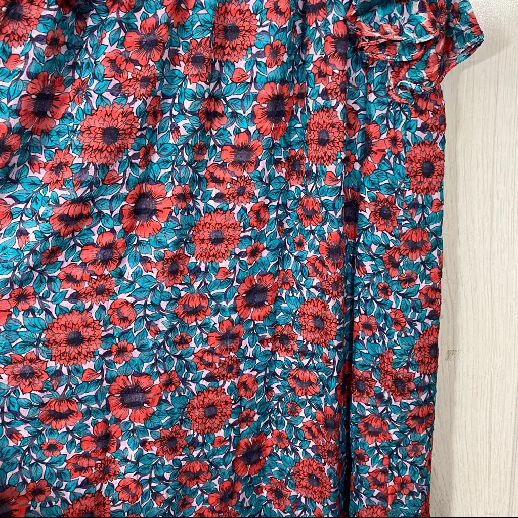 Rebecca Taylor Silk Blend Lindsay Floral Ruffle Sleeve Dress size 2 - Image 10