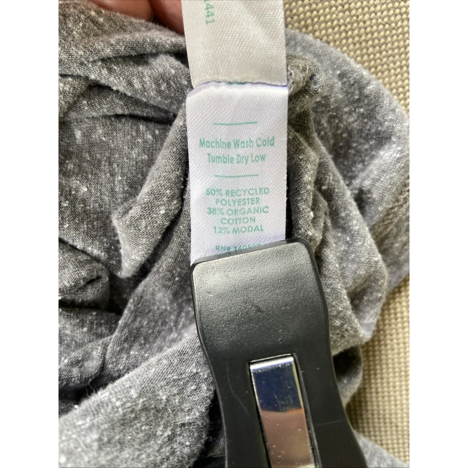 Marine Layer Re Spun Gray Slub Knit Tropical Palm Pocket Tee Tshirt Womens Large - Image 6