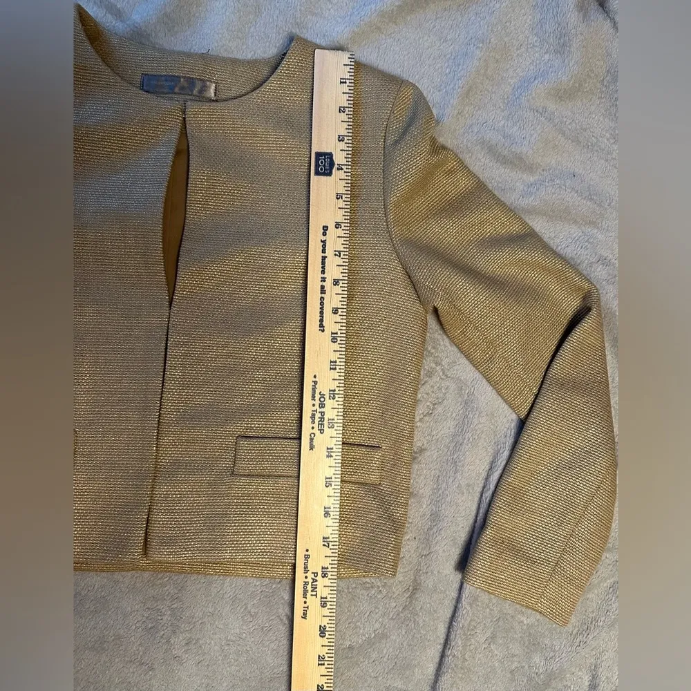 Hallhuber Donna Jacket Crop Blazer Raffia Milk Coffee EUR 38 UK 10 US 6 Tan - Image 7