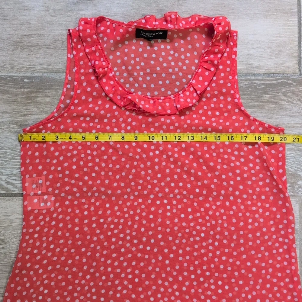 Jones New York Collection Polka Dot Sleeveless Top | Polka Dot Shirt - Image 6