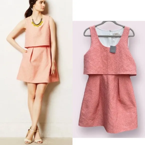 Anthropologie Erin by Erin Fetherston Coral Tiered Shift Dress - Image 2