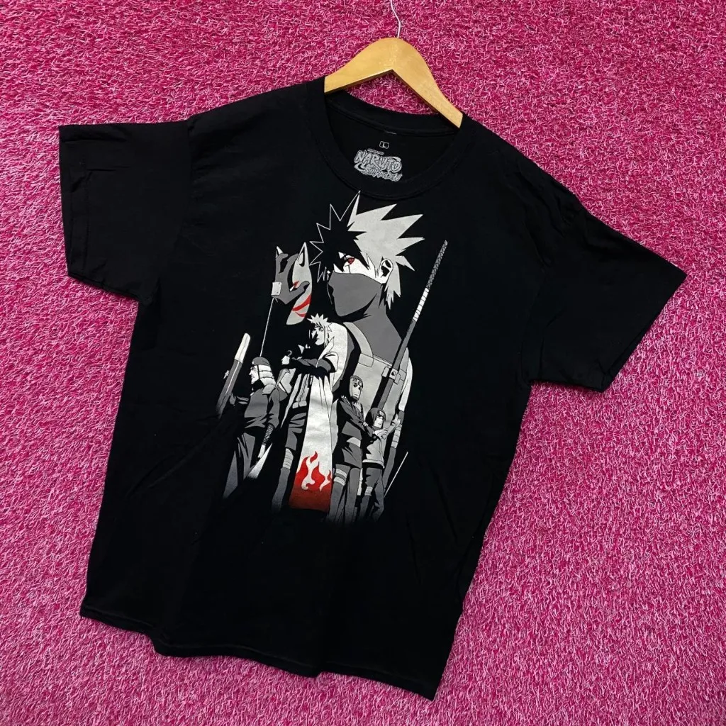 Naruto Shippuden ANBU Black Ops Kakashi Hokages Anime Tee L  - Image 3