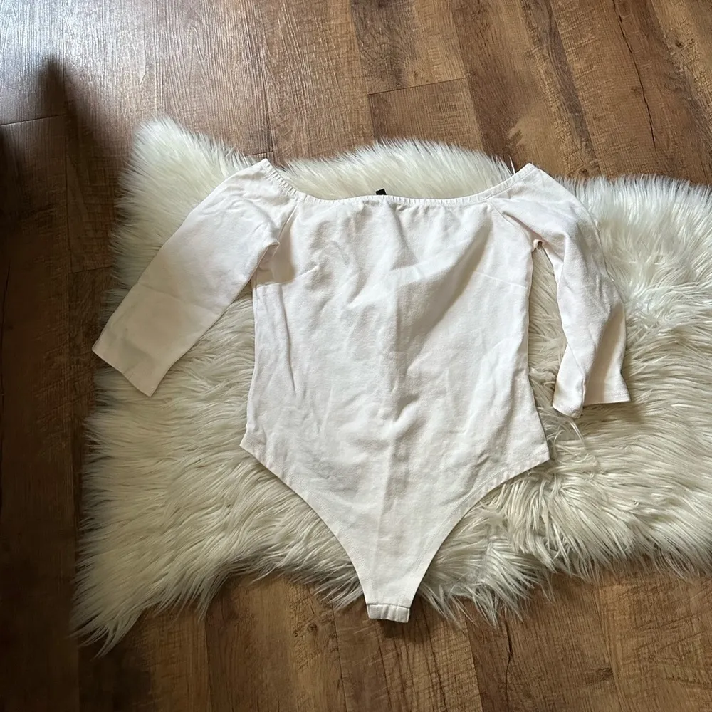 LULU’S Like A Bird White Off The Shoulder Bodysuit - Image 3