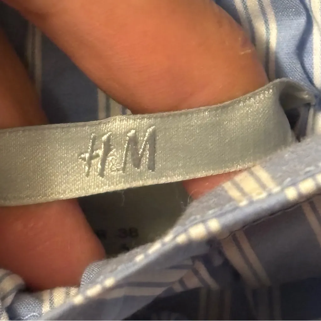 H&M Light Blue Striped A-Line Skirt - Image 2