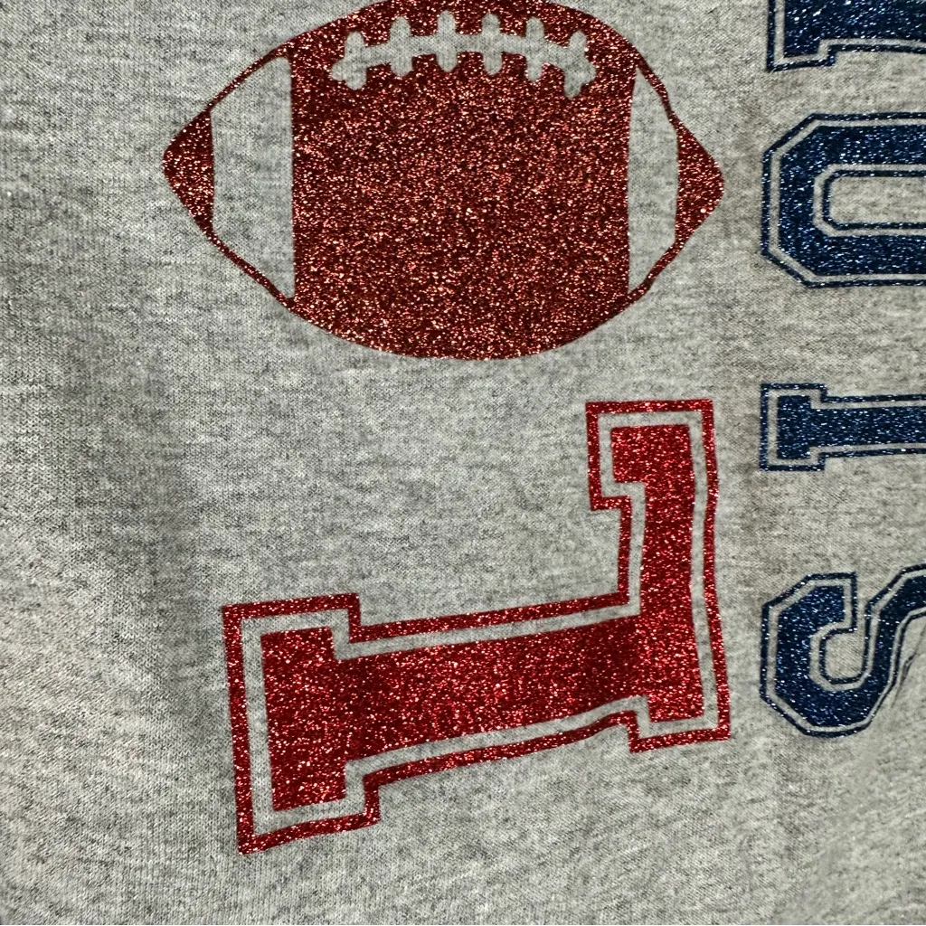 Love Patriots Football Blue & Gray Women’s 3/4 Sleeve Top T-shirt Small - Image 3