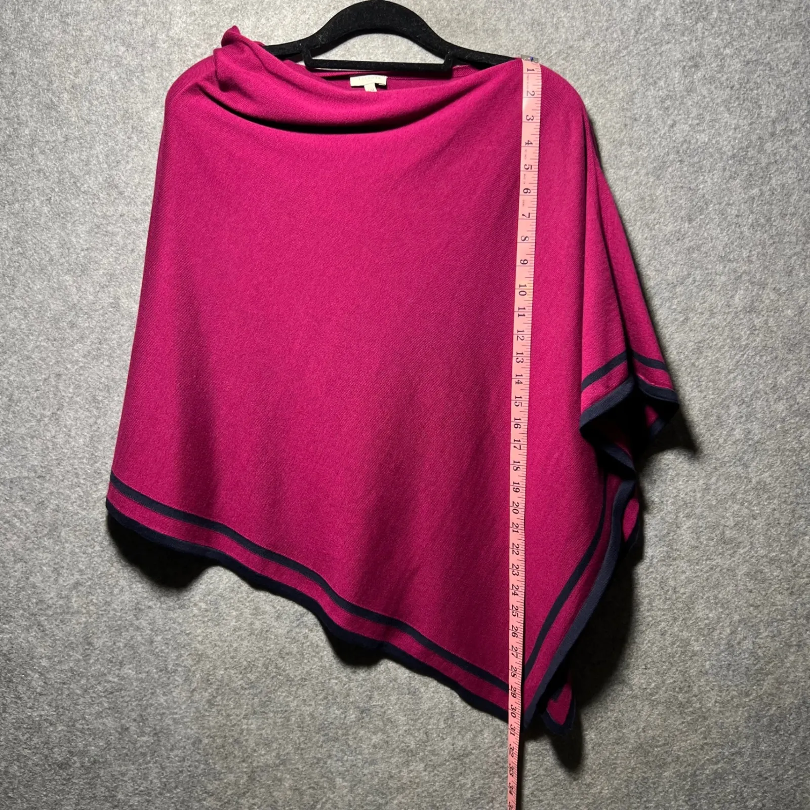 Talbots Fuchsia Pink Cotton Modal Blend Poncho Sweater Cape Small Medium - Image 4