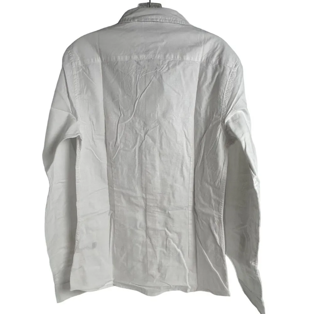 ASOS Men's White Long Sleeve Button-Up Dress Shirt Size S Casual - Image 6