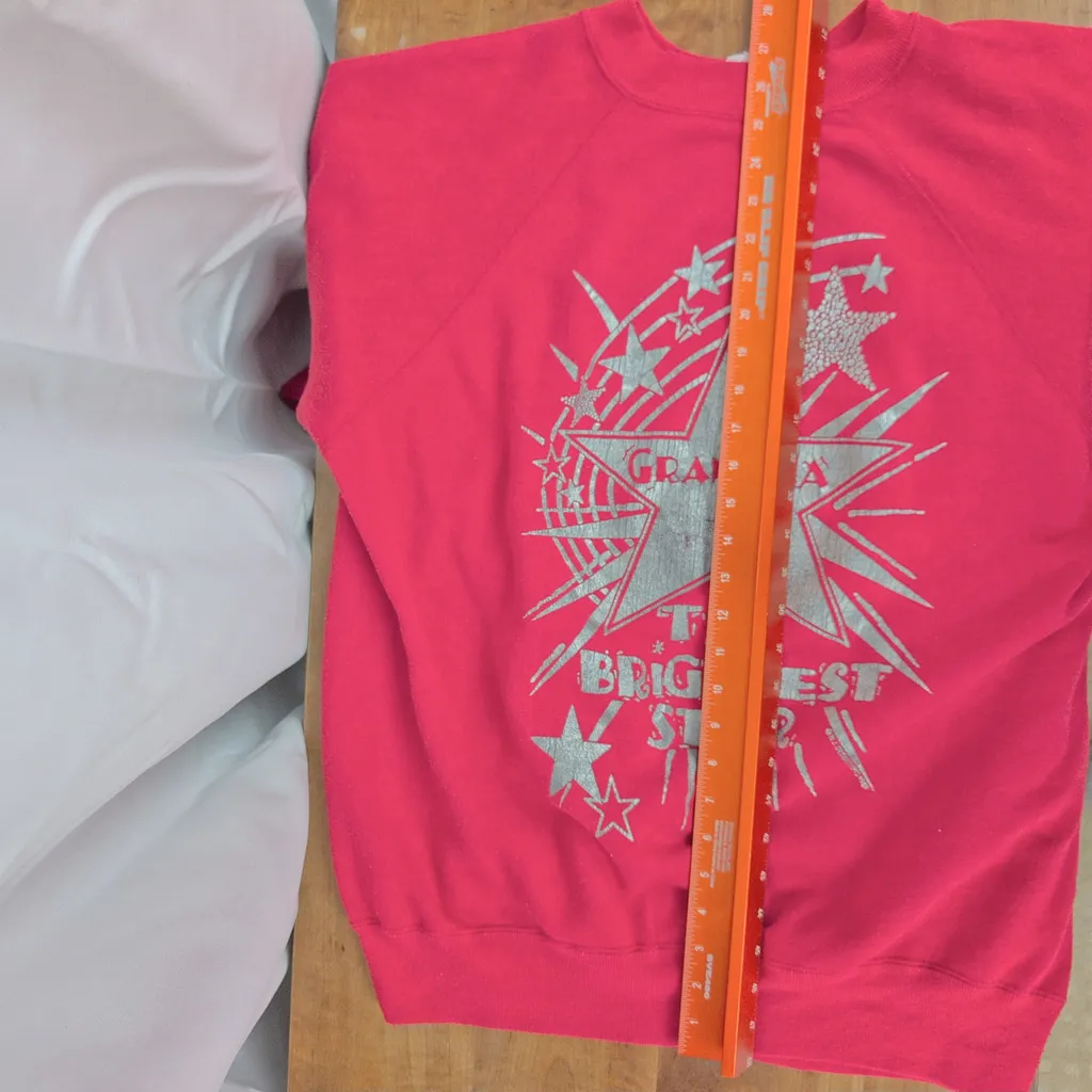Vintage USA Made "Grandma; The Brightest Star" Red Sweatshirt - Image 4