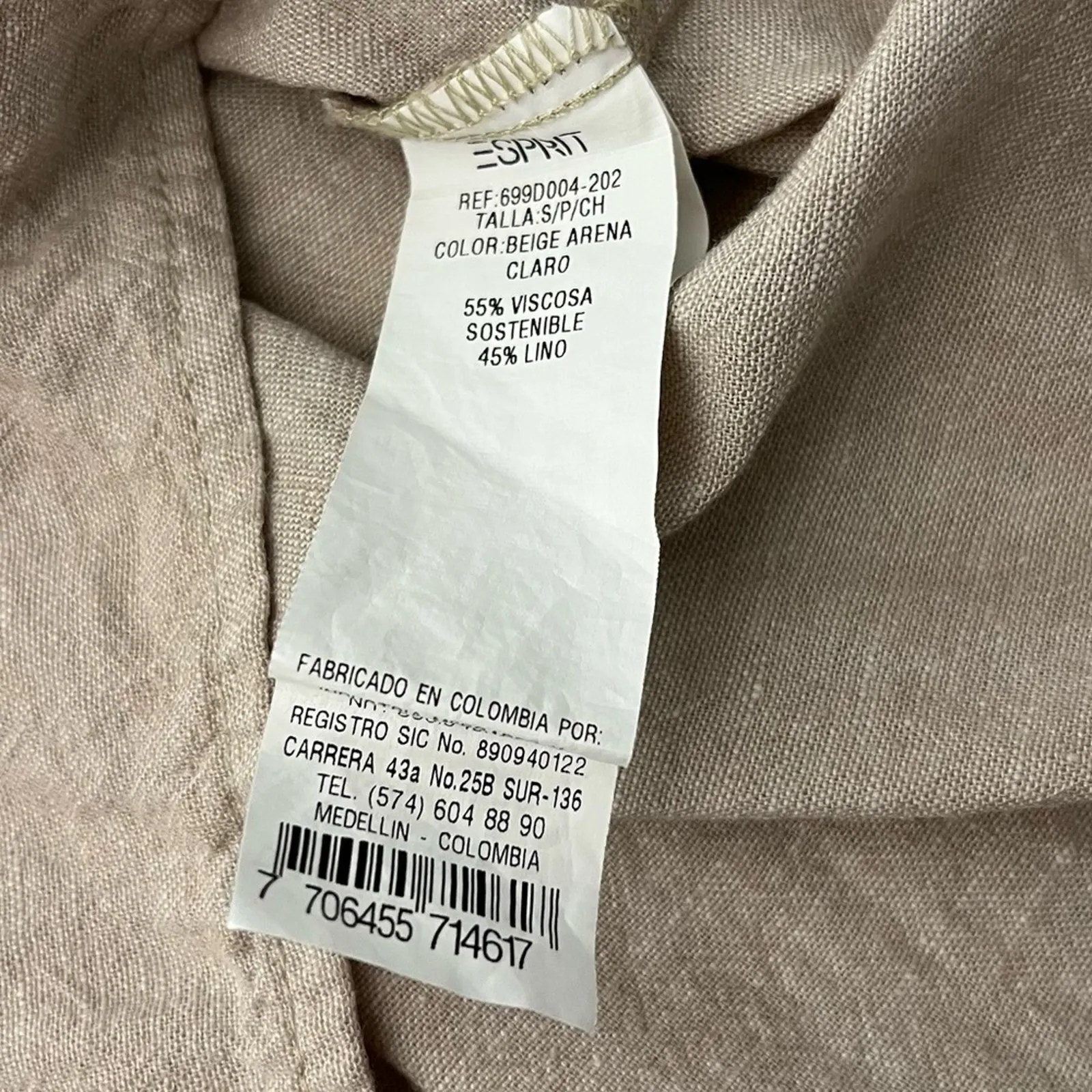 ESPRIT Linen Botton Front Utility Midi Dress Lightweight Khaki Women’s Size S - Image 7