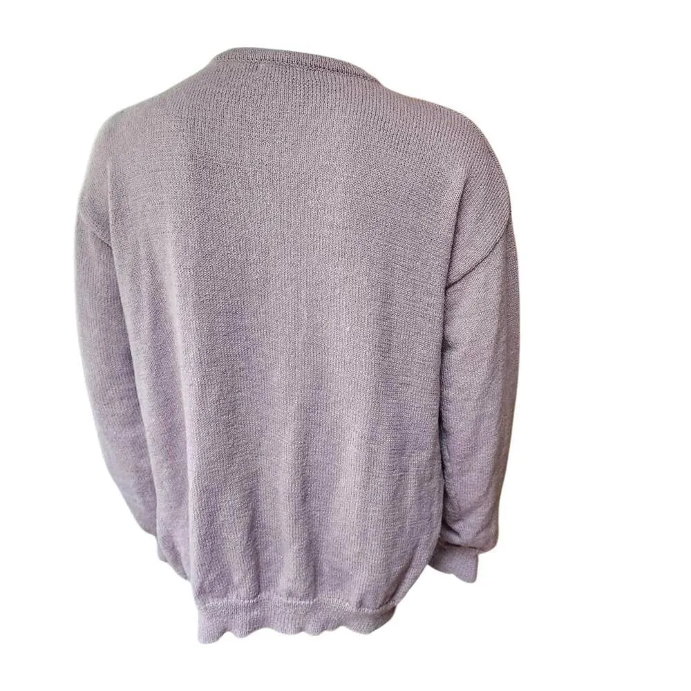 Simply Southern Cozy Cowgirl Lilac Sweater with Sequins - Image 4