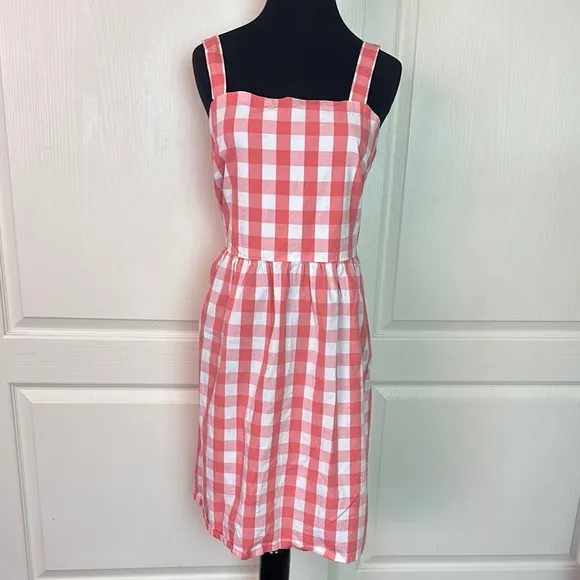 J by J CREW RED GINGHAM PLAID DRESS SUMMER - Image 2