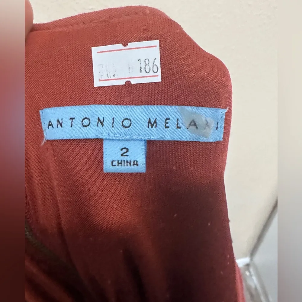 Antonio Melani Dress Size 2 Burnt Orange Embellished Career Cocktail‎ - Image 4