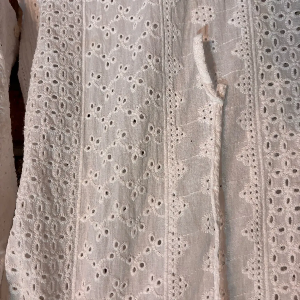 Camixa womens embroidered eyelet summer coastal vacation blouse white L Size L - Image 3