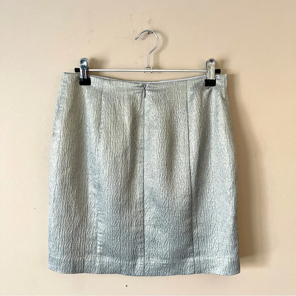 ANN TAYLOR | Metallic Silver Mini Skirt Sz 0P - Image 3