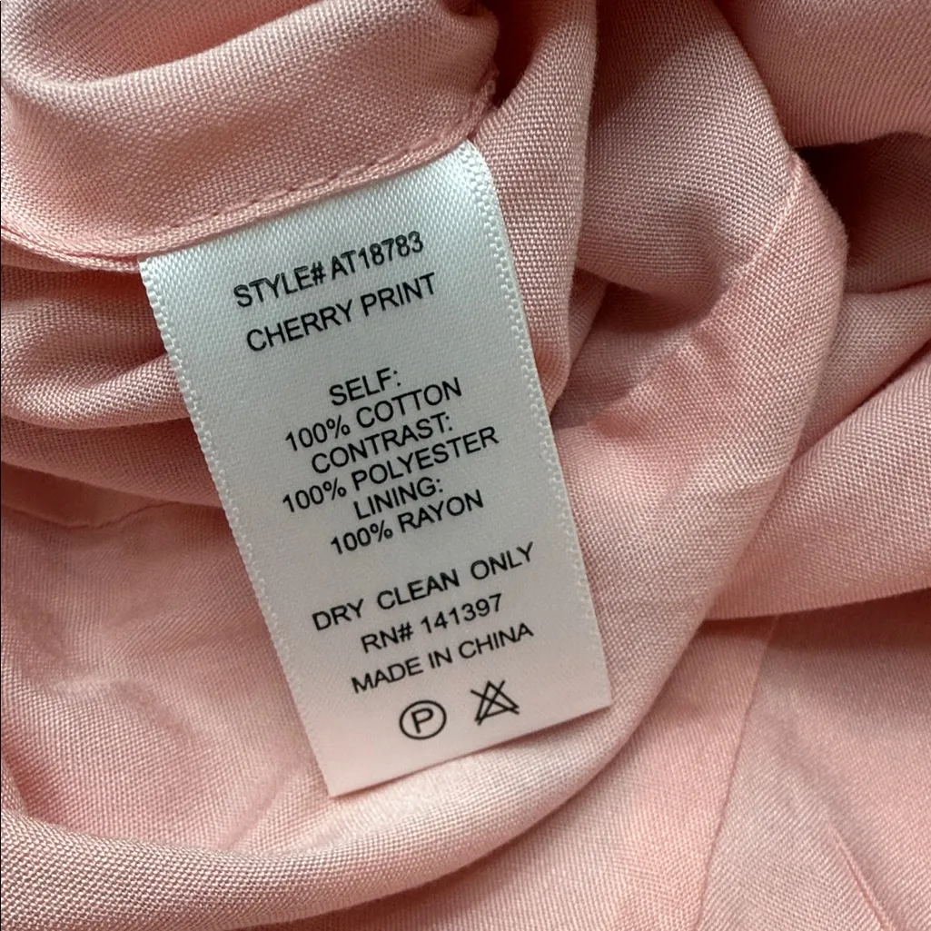 NEW Astr Pink Cherry Print Crop Top size L - Image 12