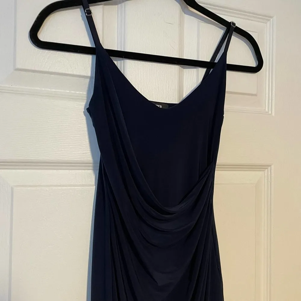 Missguided Navy Draped Front Dress - Size 6 - Image 10