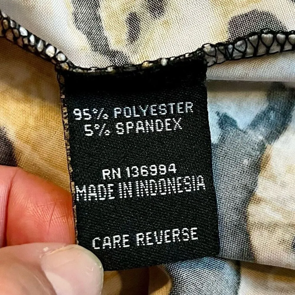 Milano Animal Print Ruffle Collar Tank Top Large Black - Image 8