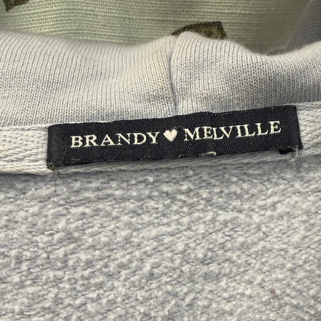 Brandy Melville Light Blue Zip-Up Hoodie - Image 4