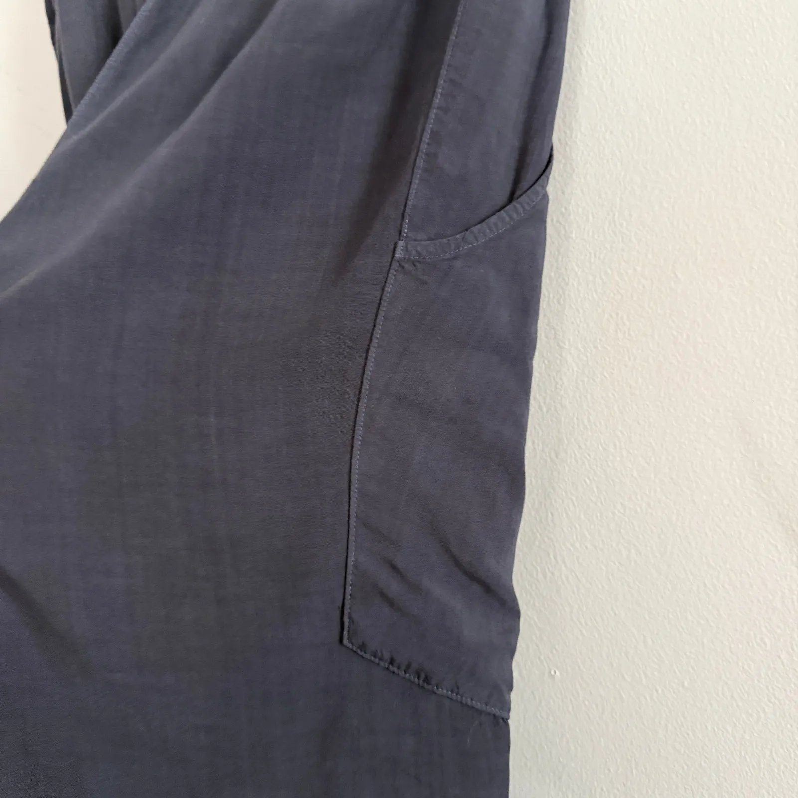 THE ODELLS | Navy Blue Slouch Lagenlook Jogger Pants | Size Small - Image 6