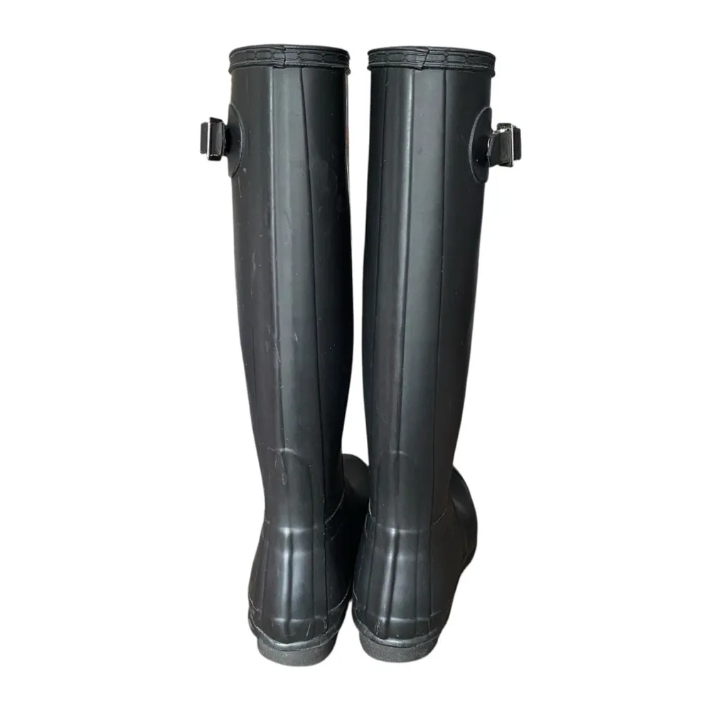 Hunter  Matte Black Tall Knee Rubber Boots size 9 - Image 9