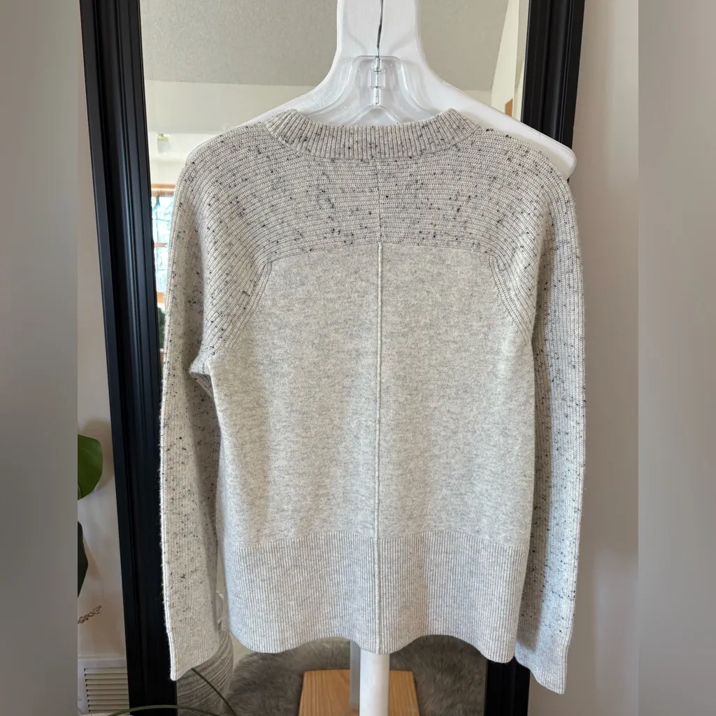 RAG & BONE Cashmere Heathered Gray Crew Neck Long Sleeve Sweater - Image 3