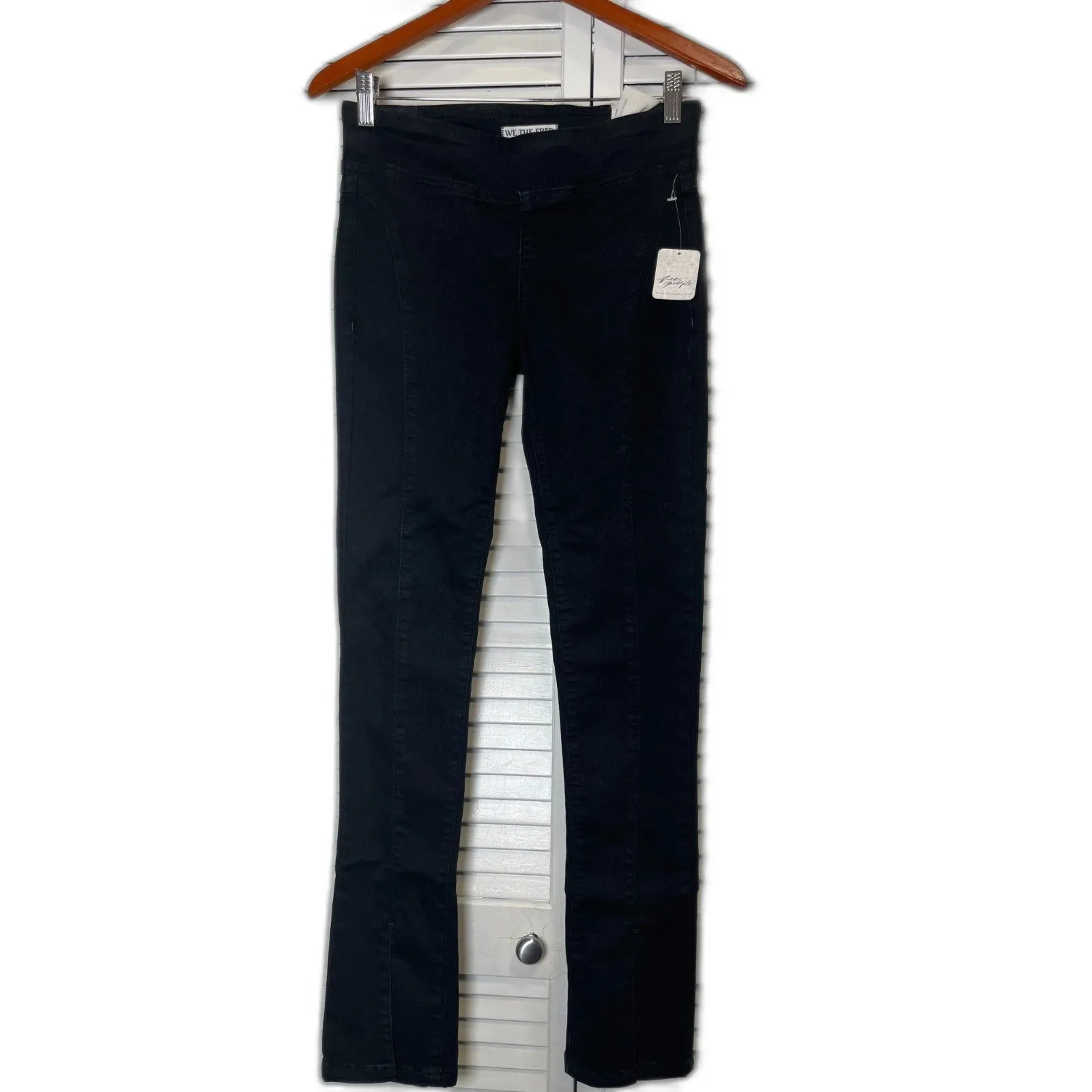 Free People We The Free Black Double Dutch PullOn Slit Skinny Jeans Size XS NWT! - Image 5