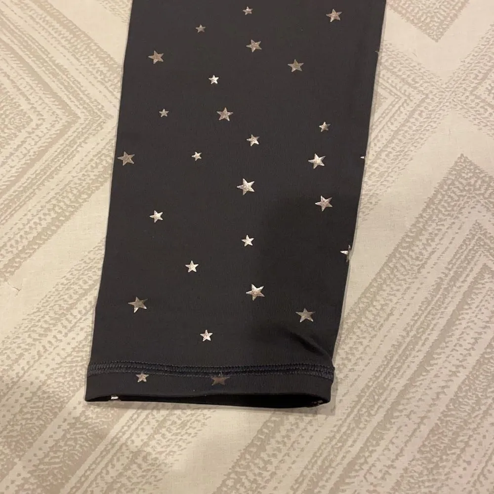 Nancy Rose Performance Women’s Dark Grey with Silver Star Leggings Silver Size 8 - Image 5