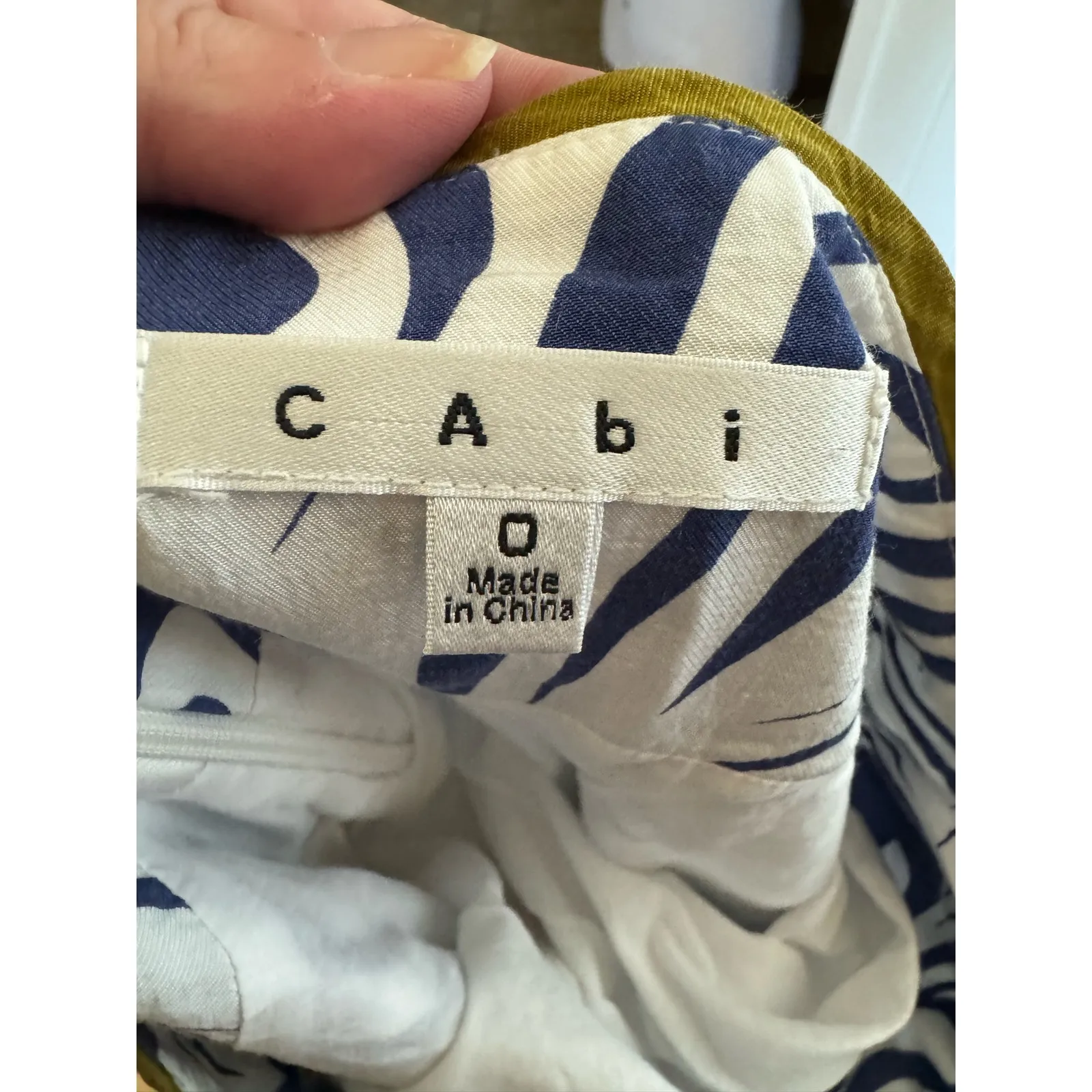 CAbi Womens Skirt Sz 0 Lombard Blue White Geo Swirl‎ Pockets A-Line - Image 8