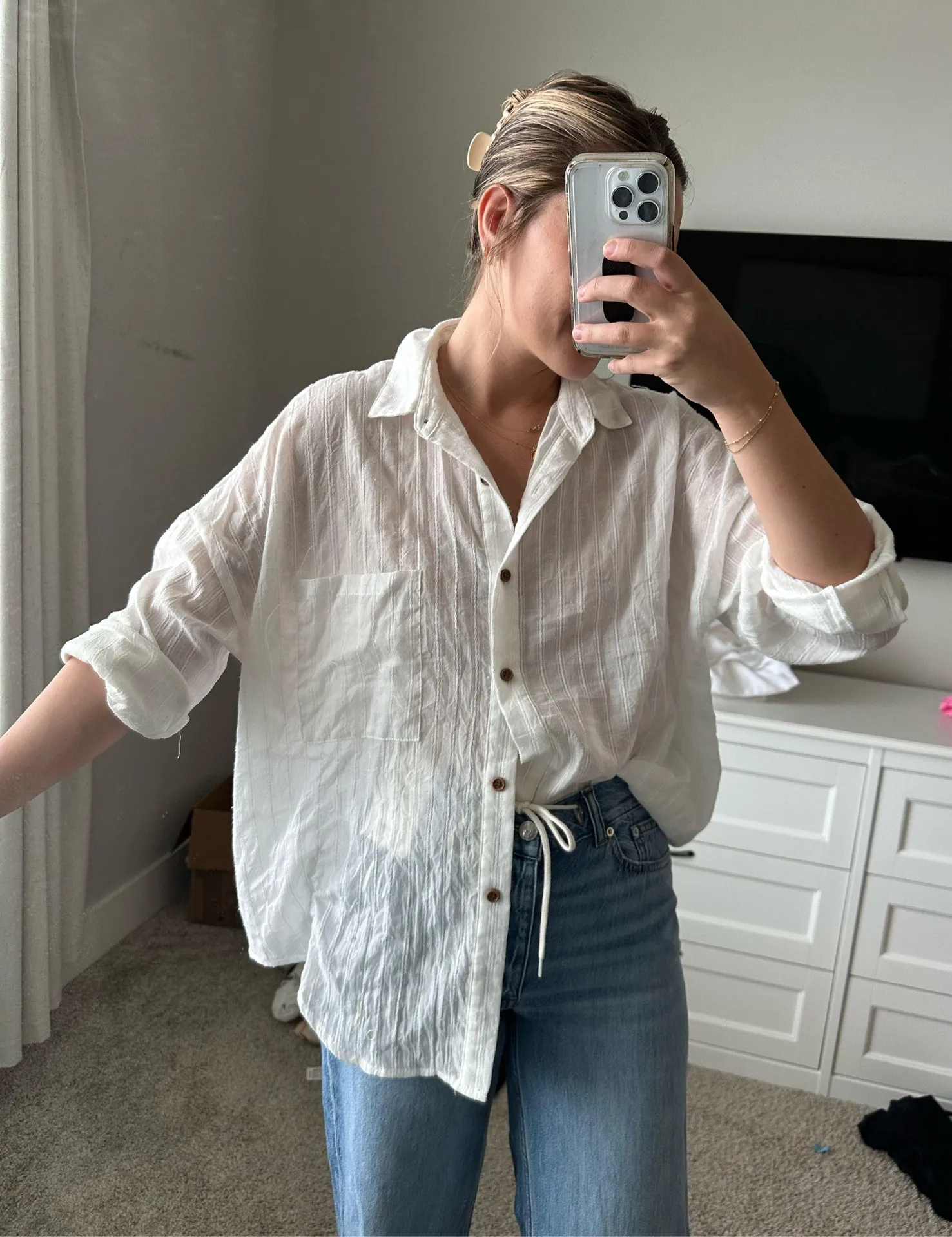 Princess Polly Linen Button Up Top - Image 4