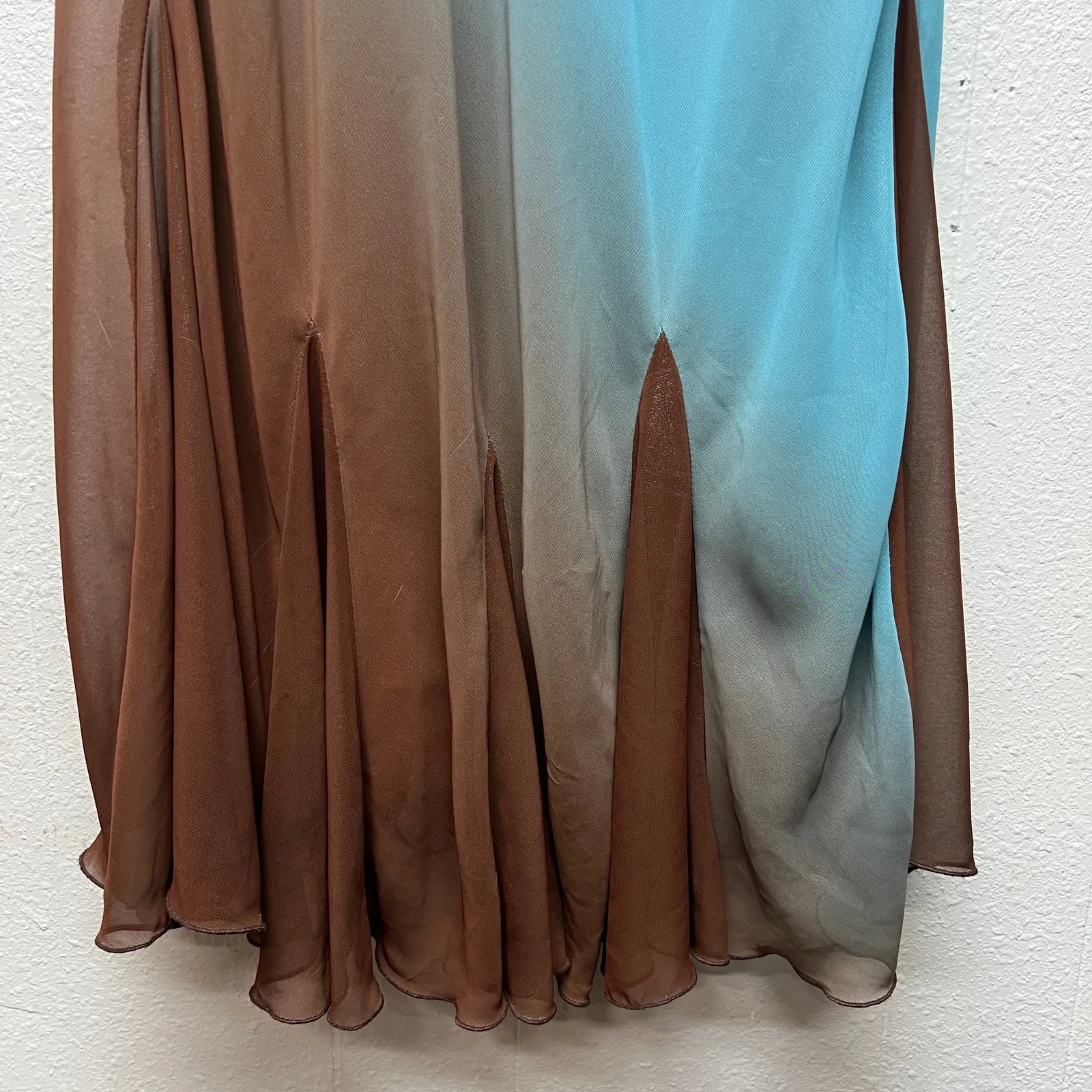 Vintage S.L. Fashions Sheer Babydoll Maxi Dress Womens 10 Fairy Y2K Wedding Prom Blue - Image 10