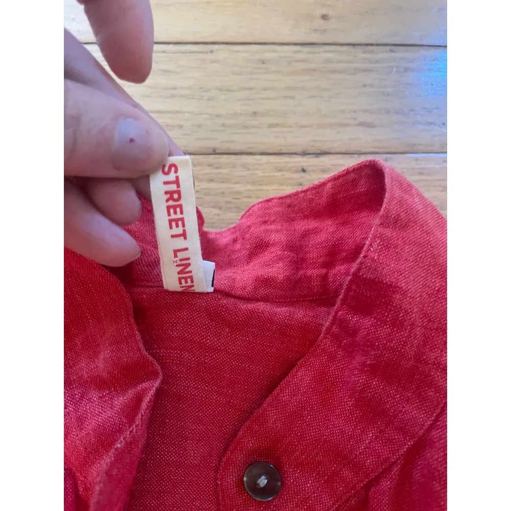 South Street Linen women's‎ red 100% linen tunic size small - Image 3