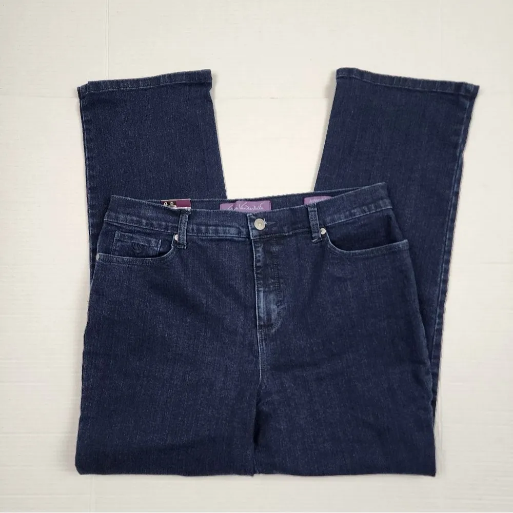 Gloria Vanderbilt Amanda Classic Rise Tapered Leg Jean Dark Blue Size 12 Short - Image 5