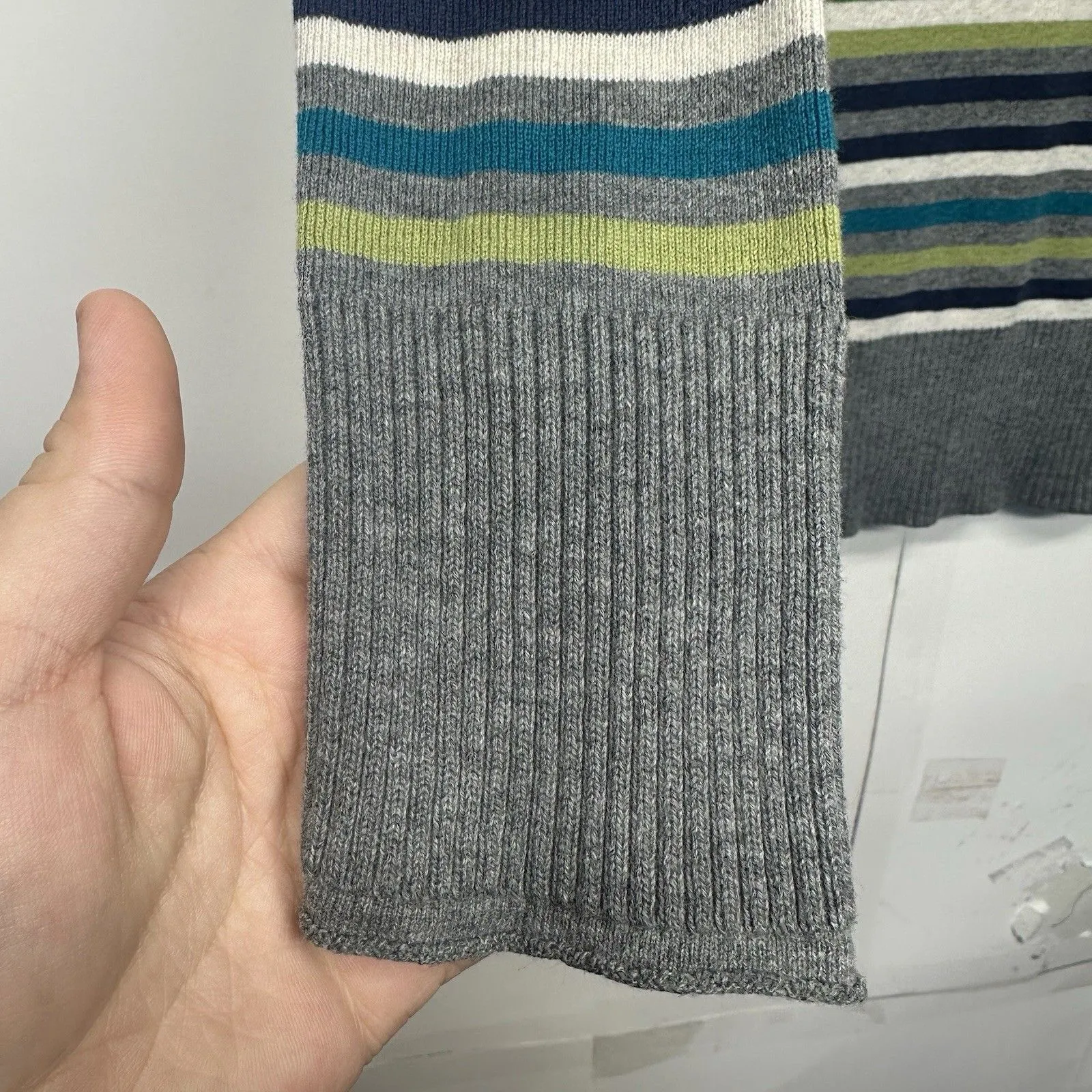 Aéropostale Women’s Large Striped V Neck Sweater Long Sleeve Knit T - Image 4