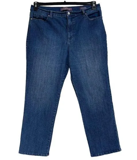Gloria Vanderbilt SZ 18 SHORT Amanda Jeans Straight Leg Medium Wash Stretch Blue - Image 1
