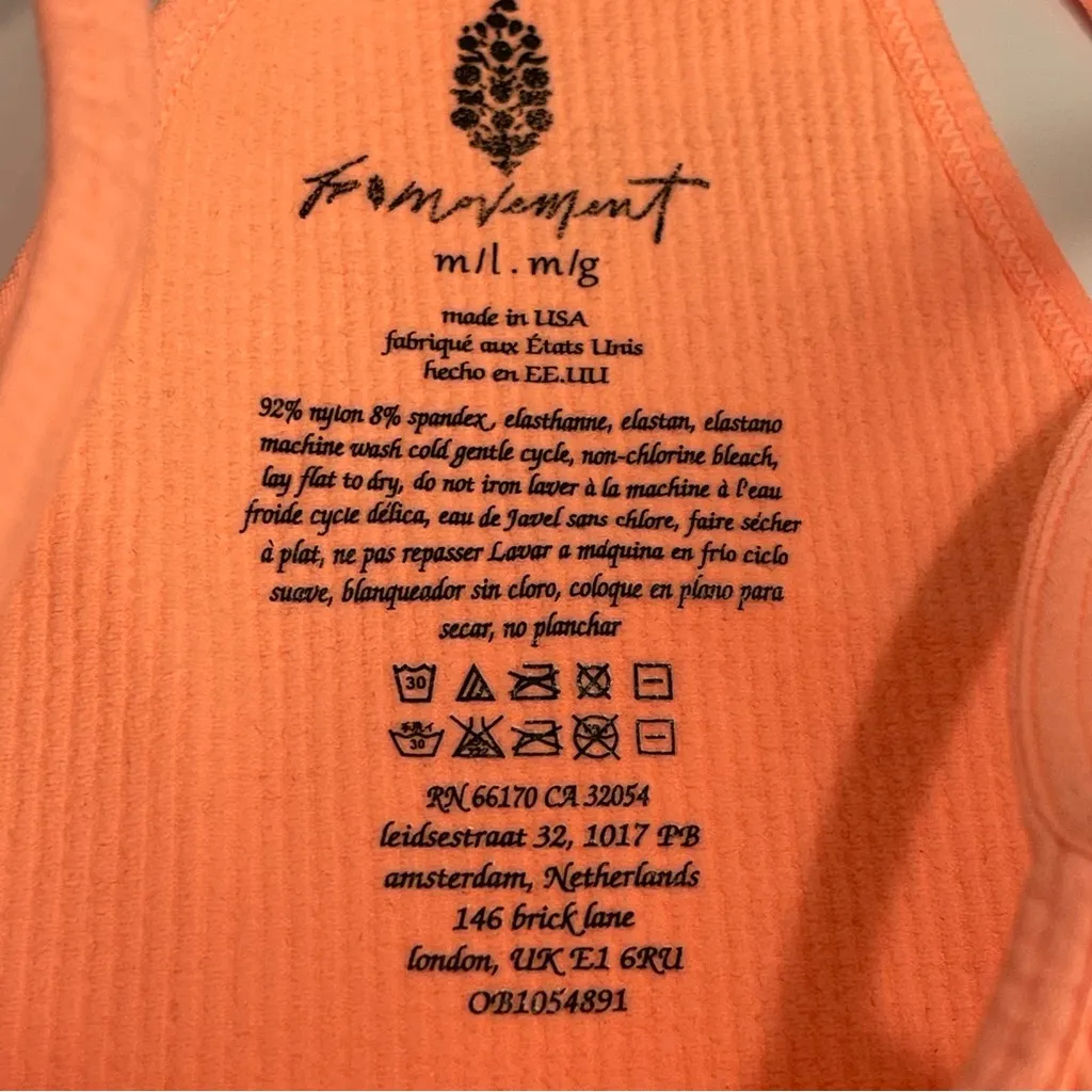 Free People Movement Happiness Runs Long Crop Top Athletic Sport bralette Sz M/L - Image 7