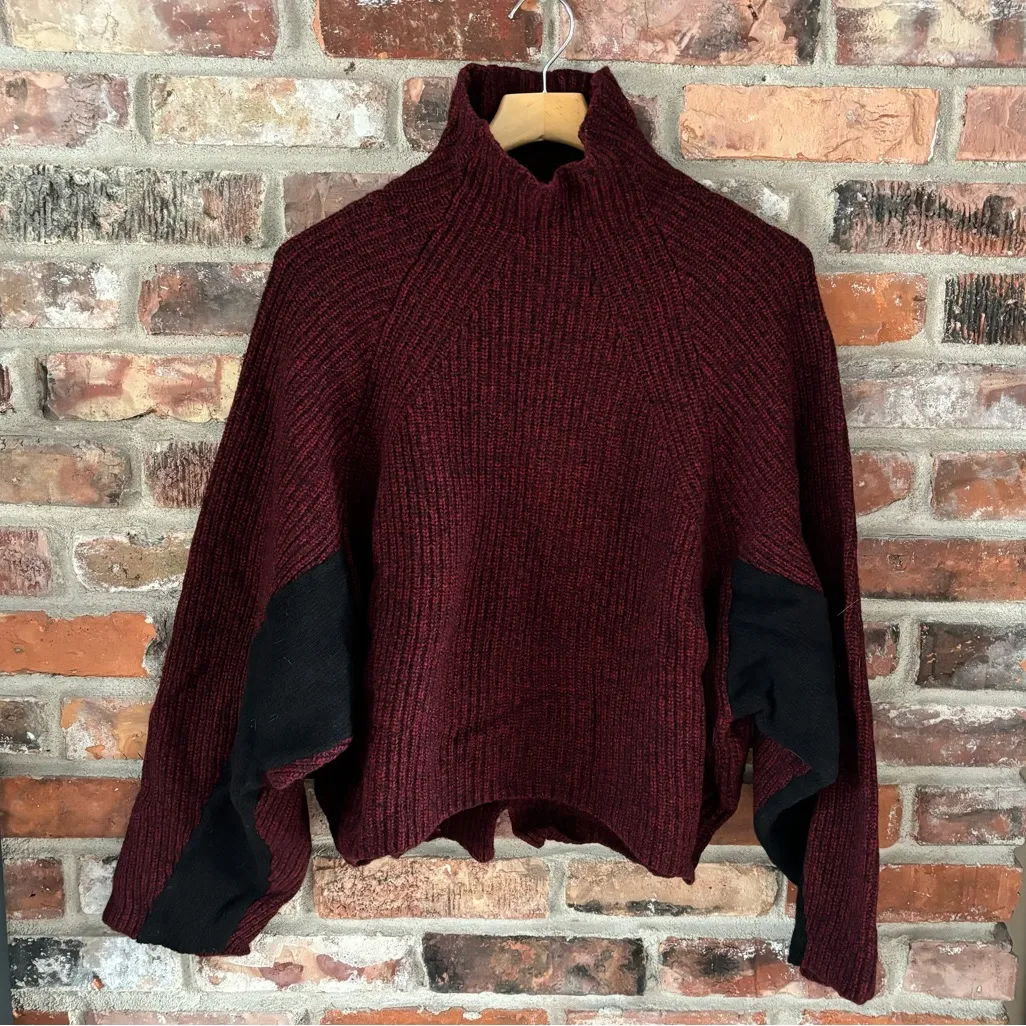 Zadig & Voltaire Red Merino Wool Blend Lola AZ Chunky Sweater, L - Image 3