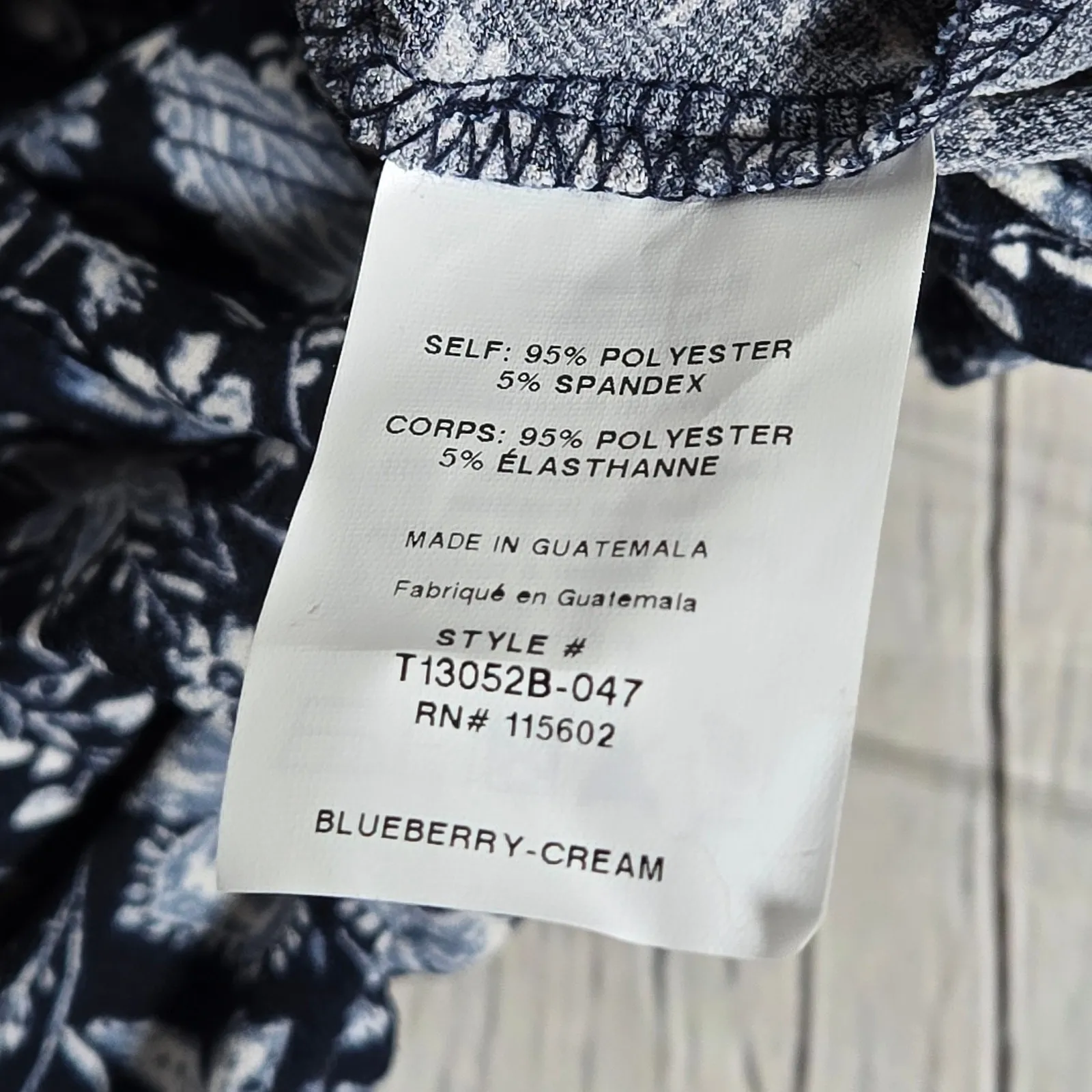 Lush Blue Floral Short Sleeve Bodysuit in‎ Blueberry Cream XL NWOT - Image 5