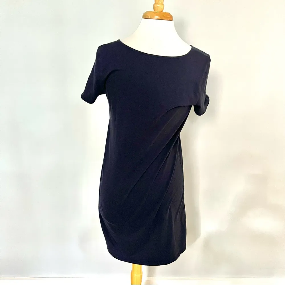 American Eagle  Navy Blue Vneck Short Sleeve Tshirt Dress Size M - Image 3