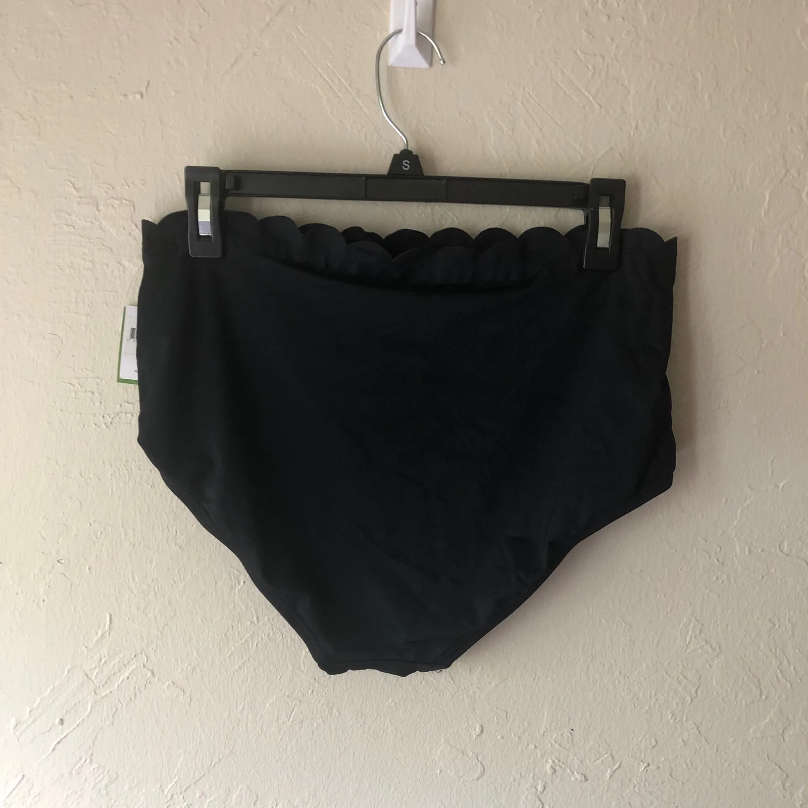 NWT Kate Spade Black Scalloped High Waist Swim Bottoms Sz L - Image 3