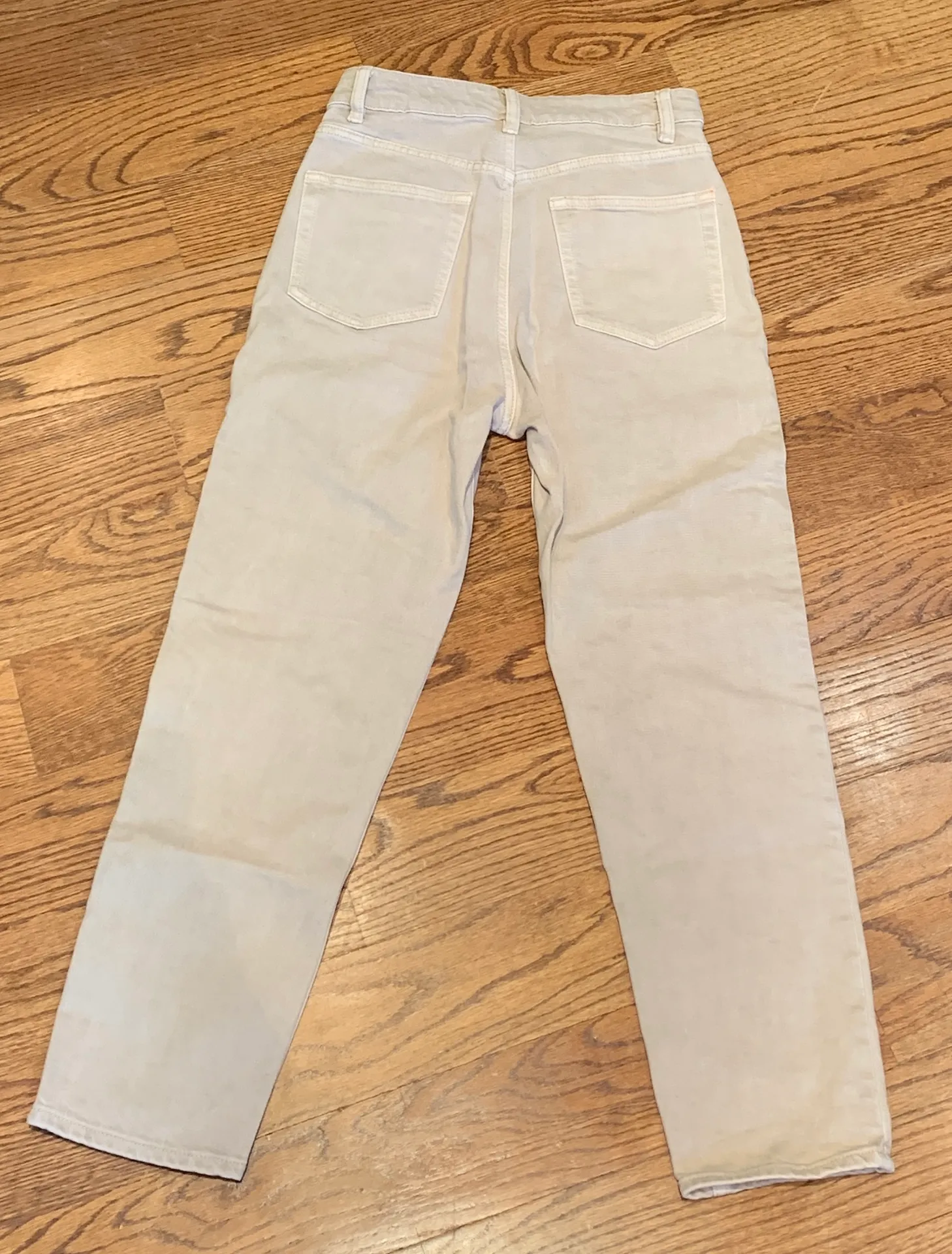 H&M Beige High Waisted Straight Jeans - Image 2