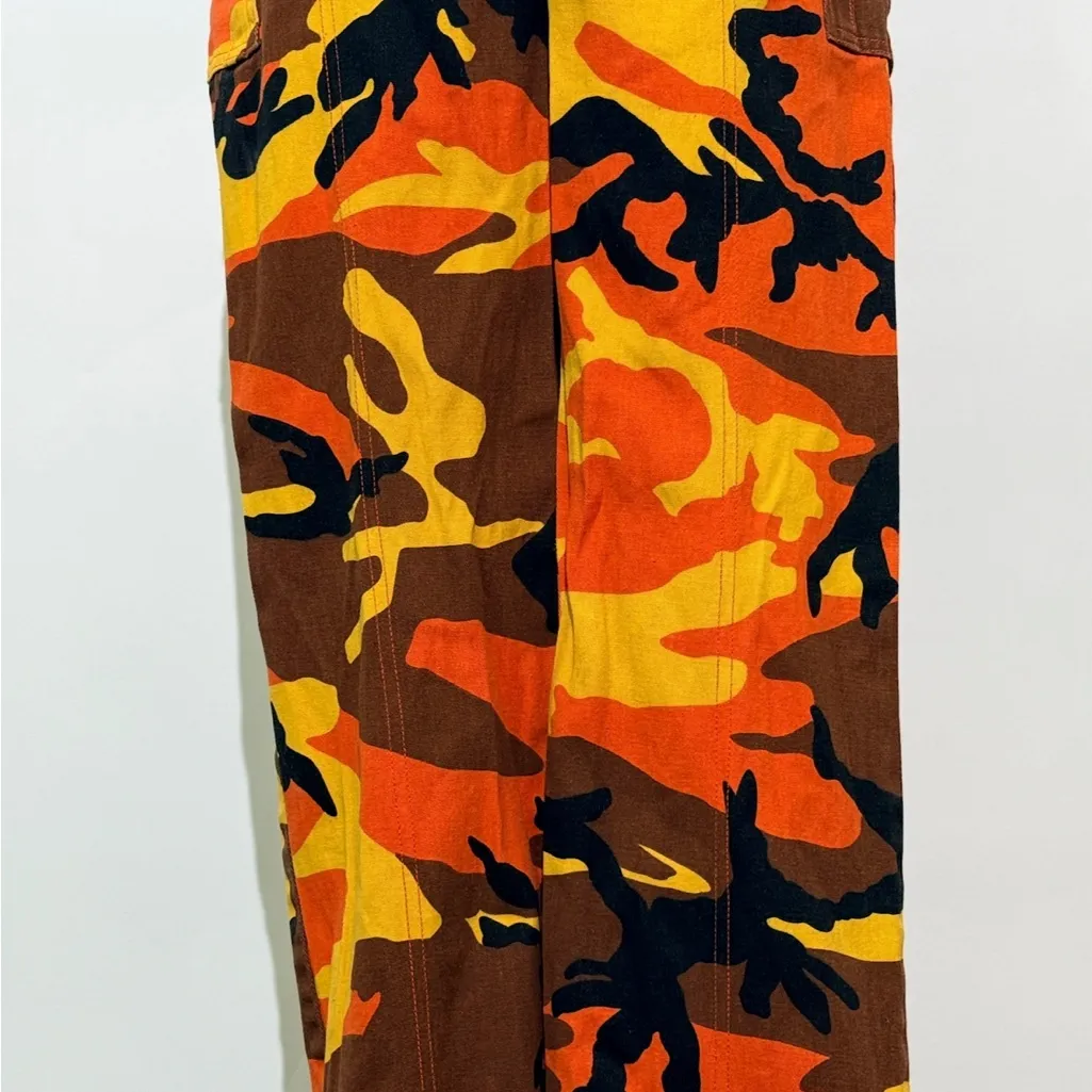 Edikted Brown and Orange Camouflage Pants - Image 5