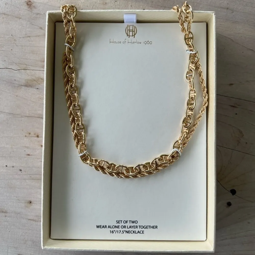 NEW House of Harlow 1960 Double Strand Chain Link Necklace - Image 2